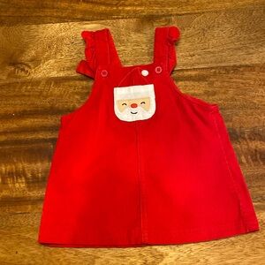 Carter's Baby Red Holiday Overall Dress with Santa Size 9M